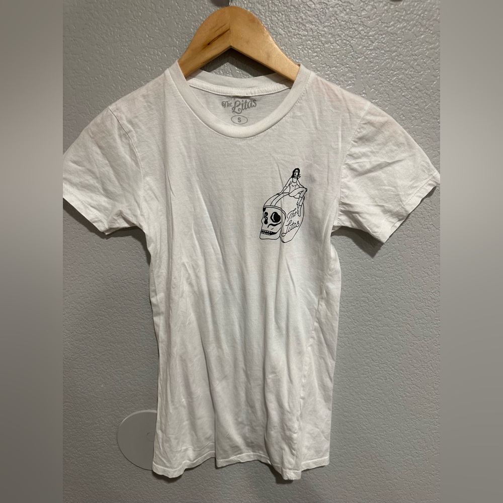 Women's White Skull Graphic Tee